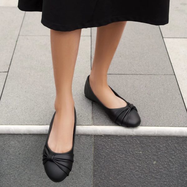 Women's Flats Shoes Faux Suede Round Toe Ballet Dressy Flats Comfortable Slip On Walking Shoes