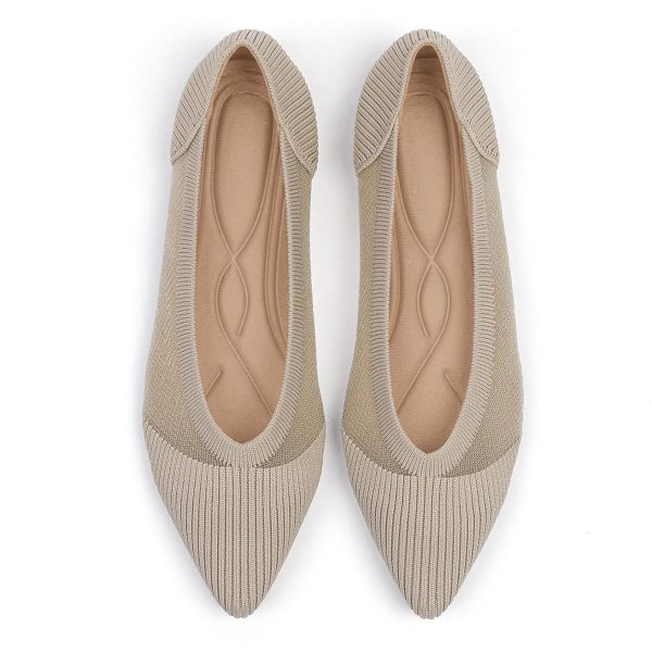 Women's Flats Shoes Pointed Toe Knit Ballet Comfortable Dressy Mesh Flat
