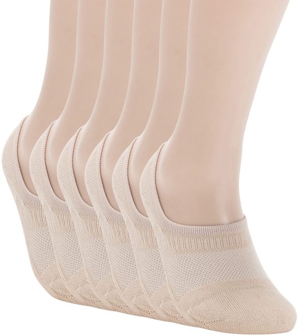 Seamless No Show Socks Wide Toe Box For Health Bunion Unisex Size S to L Cotton Cushion Footies