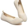 Women's Ballet Flats Knit Dress Shoes Soft Work Comfort Ballerina Slip-on Walking Shoes with Arch Support