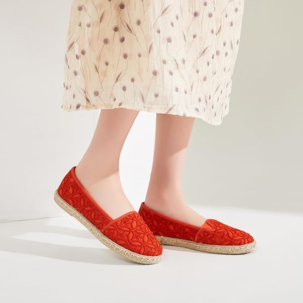 Women's Black Flats with Flower Embroideried,White Lace Ballet Flats,Comfortable Dress Flats