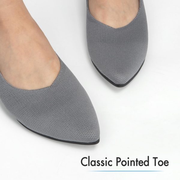 Pointed Toe Flats for Women Dressy Bronze Work Shoes Business Casul Knit Ballet Flats Slip on Office Ladies Comforttable Dress