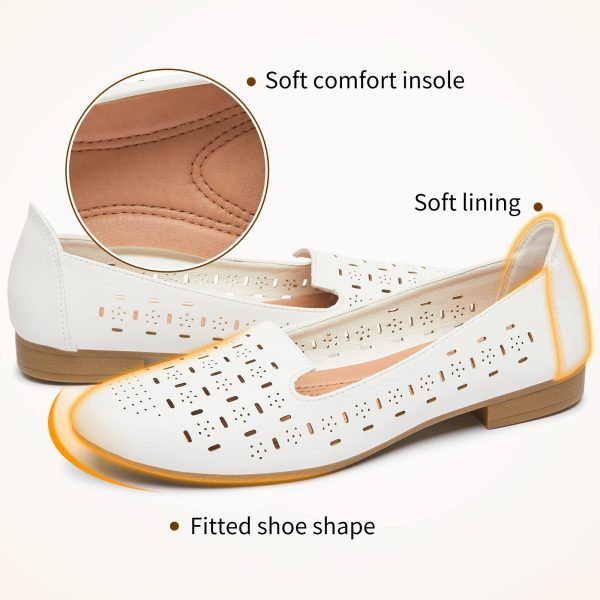 Women's Flats Shoes Comfortable Black PU Leather Ballet Flats for Women Casual Round Toe Dress Shoes Slip on Shoes Lightweight