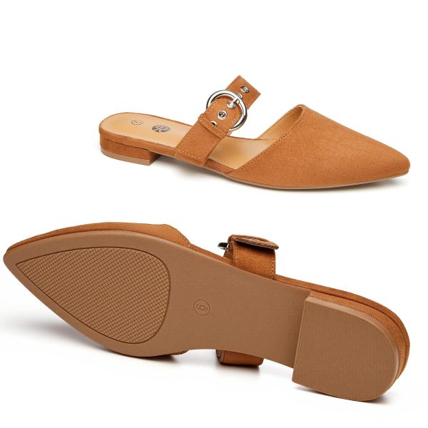 Mules for Women Adjustable Strap Pointed Toe Backless Loafer Shoes…