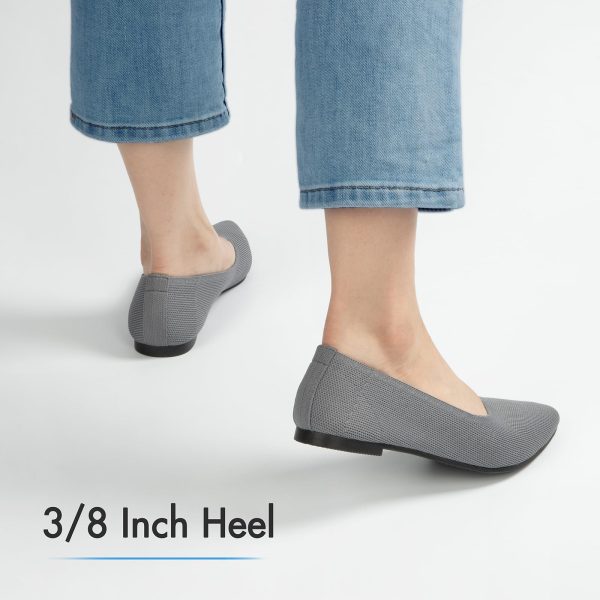 Pointed Toe Flats for Women Dressy Bronze Work Shoes Business Casul Knit Ballet Flats Slip on Office Ladies Comforttable Dress