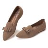 Women's Loafer Flats Casual Knit Fabric Lightweight Dressy Shoes Washable Elegant Pointed-Toe lace-up Bow Shoes Comfortable