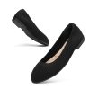 Women's Ballet Flats - Comfortable Round Toe Knit Slip-On Shoes, Casual Office Dress Flats for Work