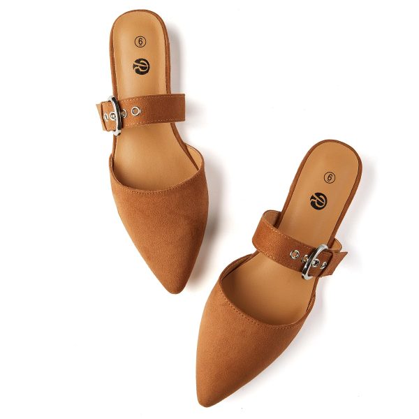 Mules for Women Adjustable Strap Pointed Toe Backless Loafer Shoes…