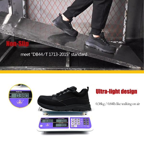 Waterproof Steel Toe Shoes for Men Comfy Lightweight Non Slip Safety Work Sneakers 6-Month Warranty