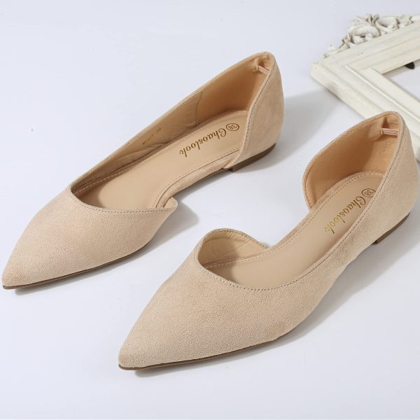 Womens Pointed Toe Black Ballet Flats Comfortable Casual Dress Flats for Women Elegant Memory Foam Flats with Party Wedding