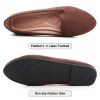 Women Round Toe Flats Comfortable Ballet Flat Shoes for Women Dressy Slip-ons Loafers Brown Size 8.5