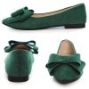 Bowknot Ballet Flats Womens Pointy Toe Casual Flat Shoes Suede Dress Shoes Wear to Work Slip On Moccasins