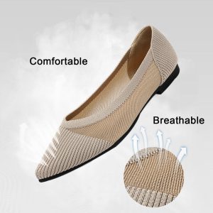 Women's Flats Shoes Pointed Toe Knit Ballet Comfortable Dressy Mesh Flat