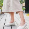 Women's Ballet Flats Knit Dress Shoes Soft Work Comfort Ballerina Slip-on Walking Shoes with Arch Support