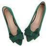 Bowknot Ballet Flats Womens Pointy Toe Casual Flat Shoes Suede Dress Shoes Wear to Work Slip On Moccasins
