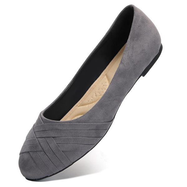 Women's Ballet Flats Shoes, Round Toe Comfort Light Weight Slip-On Dress Shoes