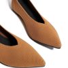 Flat Shoes for Women Classic Pointed Toe Slip On Ballet Shoes Knitted Texture Black Comfortable Dress Shoes
