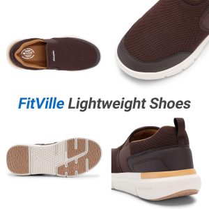 Men's Extra Wide Slip on Walking Shoes, Lightweight Non-Slip Breathable Casual Loafers for Standing All Day