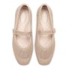 Womens Casual Flat Shoes Square Toe Shoes Knitted Mesh Flat Comfort Work Flat Shoes for Daily Washable