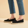 Women's Flats Shoes,Breathable Black Espadrilles Flats,Black and White Slip on Shoes(Lightweight and Soft)