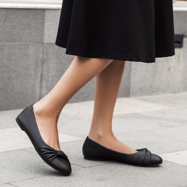 Women's Flats Shoes Faux Suede Round Toe Ballet Dressy Flats Comfortable Slip On Walking Shoes