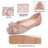 Women's Square Head Flat Shoes Fashion Glittering Rhinestone Bride Wedding Dress Shoes Comfortable Non Slip Slip on Walking