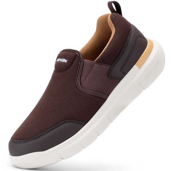 Men's Extra Wide Slip on Walking Shoes, Lightweight Non-Slip Breathable Casual Loafers for Standing All Day