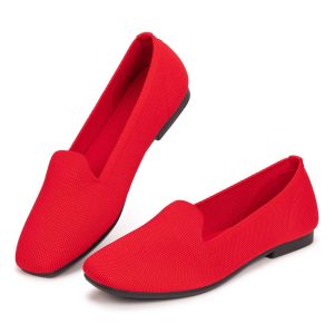 Women's Loafer Flats Square Toe Comfortable Office Work Shoes, Cute Penny Loafer Slip On Walking Driving Shoes