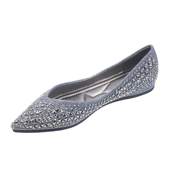 Women's Flats Comfortable Pointed Rhinestone Ballet Flats Soft Memory Foam Insole for Women Sparkle Elegant Dress Shoes