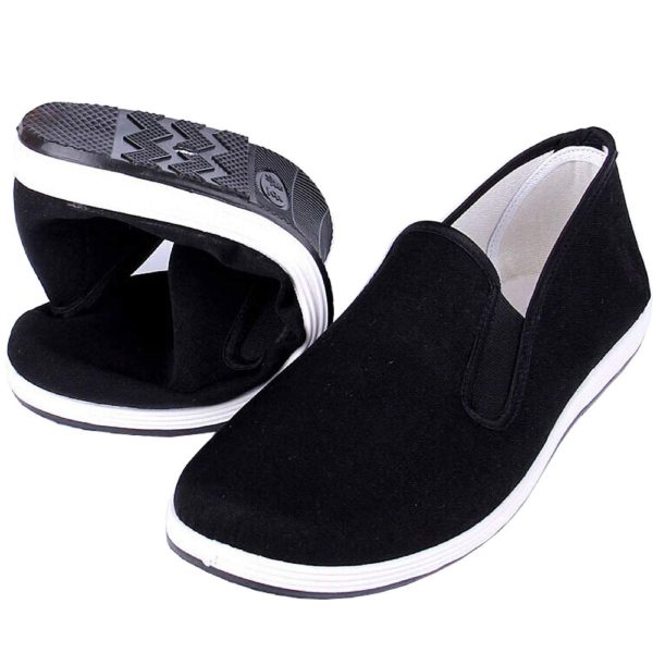 Kung Fu Tai Chi Martial Arts Shoes Rubber Sole Unisex Canvas Anti-Slip Fashion Qigong Trainerss Black