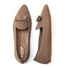 Women's Loafer Flats Casual Knit Fabric Lightweight Dressy Shoes Washable Elegant Pointed-Toe lace-up Bow Shoes Comfortable