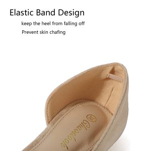 Womens Pointed Toe Black Ballet Flats Comfortable Casual Dress Flats for Women Elegant Memory Foam Flats with Party Wedding