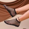 Ultra Comfortable Shiny Gem Mesh Flats, Ballet Flats for Women Sandals Women Dressy Summer Flat Shoes Slip On Sandals