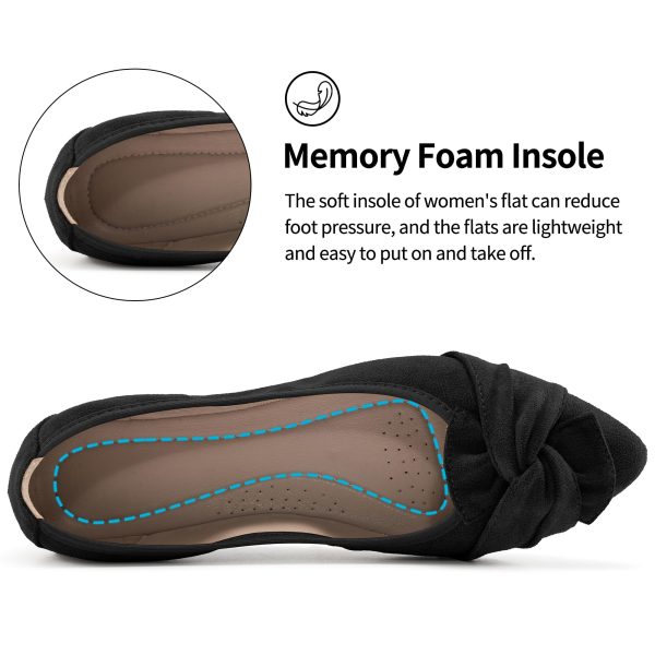 Ballet Flats for Women Dressy: Black 8 Pointed Toe Comfortable Wedding Womens Flats - Casual Work Walking Shoes