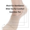 Seamless No Show Socks Wide Toe Box For Health Bunion Unisex Size S to L Cotton Cushion Footies