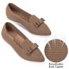 Women's Loafer Flats Casual Knit Fabric Lightweight Dressy Shoes Washable Elegant Pointed-Toe lace-up Bow Shoes Comfortable