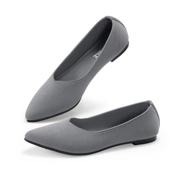 Pointed Toe Flats for Women Dressy Bronze Work Shoes Business Casul Knit Ballet Flats Slip on Office Ladies Comforttable Dress