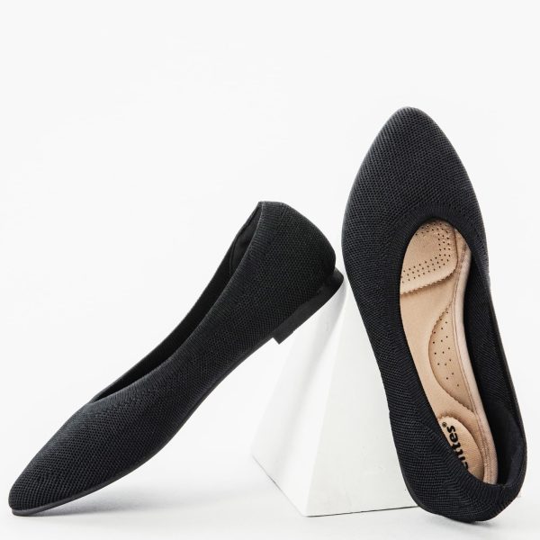 Women's Wide Width Flats Shoes, Comfortable Breathable Soft Ladies Slip on Knitted Ballet Shoes.