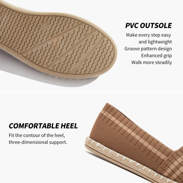 Womens Espadrilles Breathable Flats Shoes Mesh Slip on Loafers Soft White Flats