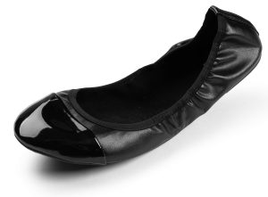 Women's Foldable Travel Ballet Slip On Comfortable Flats Roll Up Walking Shoes with Carrying Pouch