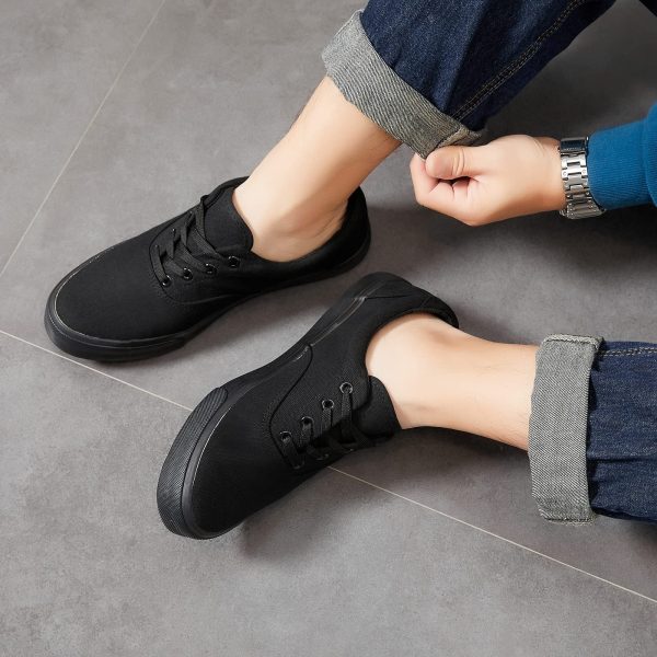 Men’s Low Top Canvas Walking Shoes Lace-up Fashion Sneakers Casual
