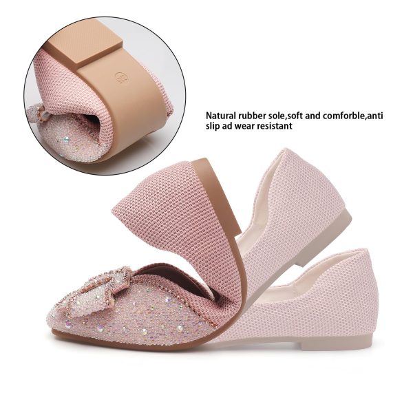 Women's Square Head Flat Shoes Fashion Glittering Rhinestone Bride Wedding Dress Shoes Comfortable Non Slip Slip on Walking