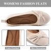 Womens Flats Shoes Dressy: Round Toe Bowknot Suede Foldable Comfortable Casual Slip On Ballet Loafers