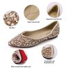 Women's Rhinestone Flats Fashion Pointed Toe Pearl Diamond Low Heel Dress Wedding Flats Work Business Dance Ballet Flats