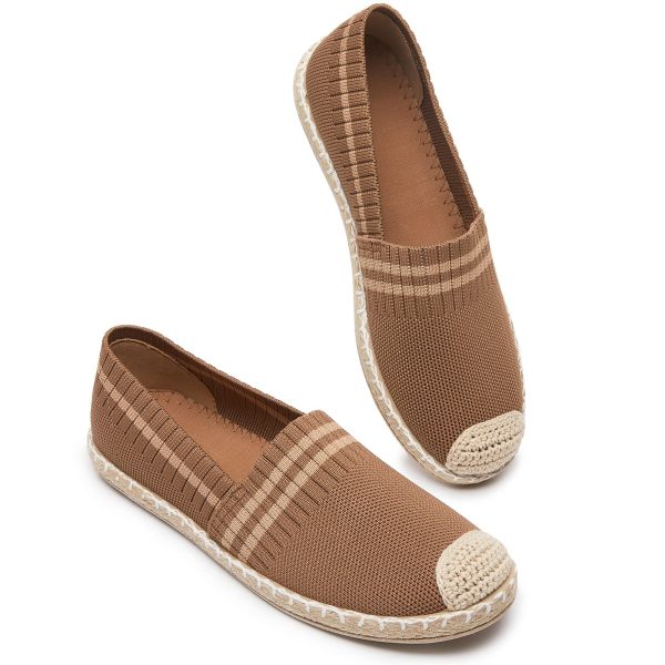 Womens Espadrilles Breathable Flats Shoes Mesh Slip on Loafers Soft White Flats