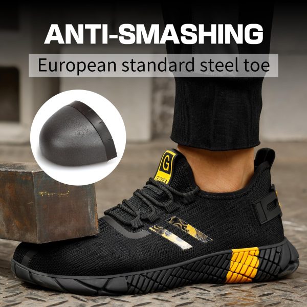 Steel Toe Shoes for Men Work Safety Shoes for Men Comfortable Puncture Proof Sneakers Steel Toe Tennis Sneakers Construction