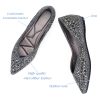 Flats Shoes Women Rhinestone Pointed Head Ballet Flats Comfortable Soft Memory Foam Insole Flat Shoes for Women Comfortable