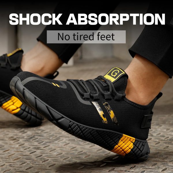 Steel Toe Shoes for Men Work Safety Shoes for Men Comfortable Puncture Proof Sneakers Steel Toe Tennis Sneakers Construction