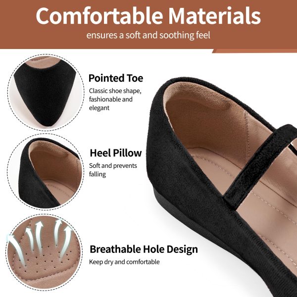 Ballet Flats Shoes for Women: Black 8 Dressy Comfortable Wedding Flat - Ladies Dress Casual Walking Shoe