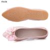 Womens Foldable Ballet Flats Bling Rhinestone Pointed Toe Comfort Slip On Walk Work Loafers Bridal Dress Shoes